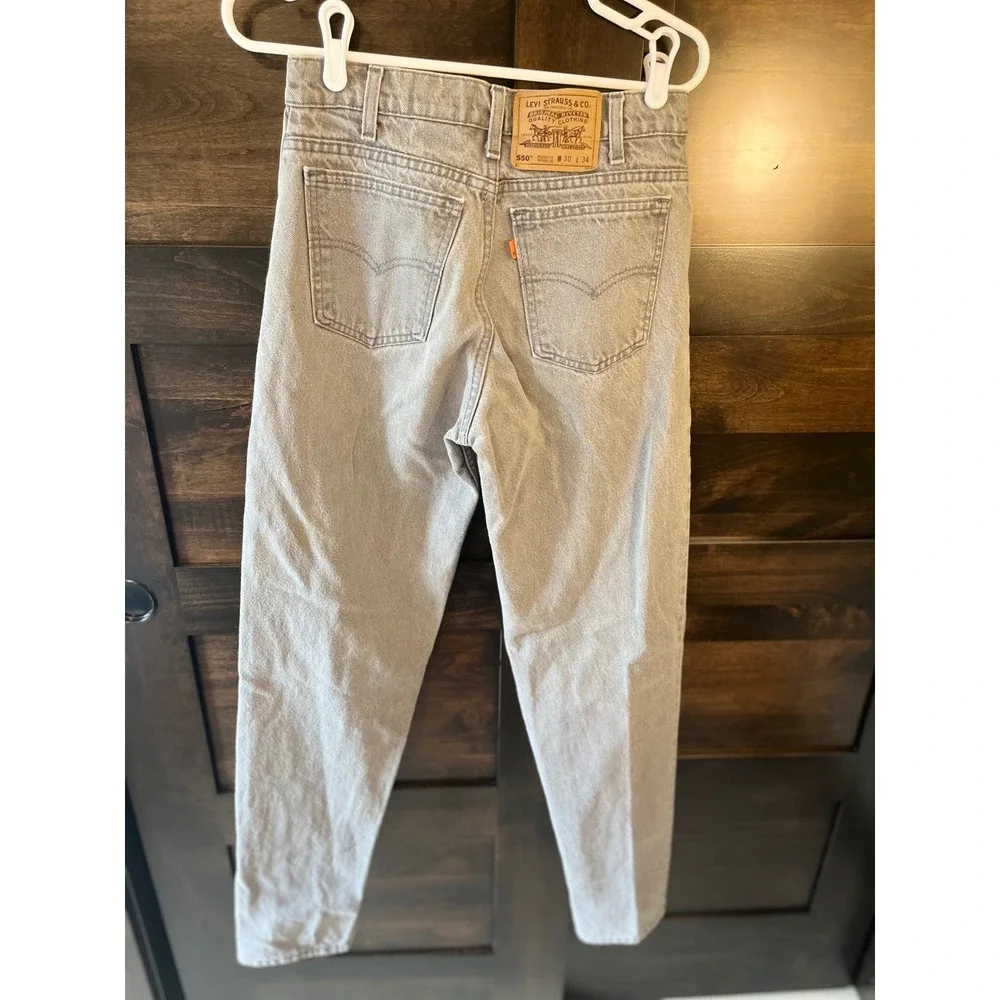 Vintage Levis 550 Orange Tab Grey Relaxed Tapered Leg Jeans Made in USA 30x34